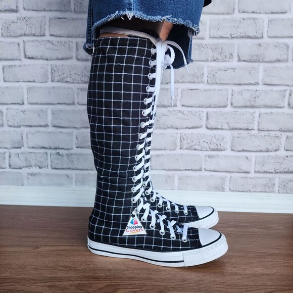 ⭐Converse Chuck Taylor All Star XXHi Plaid 6.5 Mens Boots Sneaker Black A13019C⭐ - Picture 5 of 11
